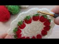 crochet very easy strawberry pattern🍓🍓 Tığ işi çilekli modelime bayılacaksınız