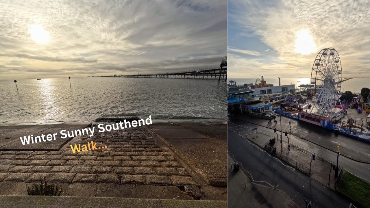 Winter walk - Sunny Southend on Sea uk