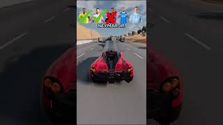 🚗 CR7 VS Messi VS Mbappe VS Neymar VS Haaland JUMPING COMPETITION ⚽ #shorts #beamngdrive #simulator