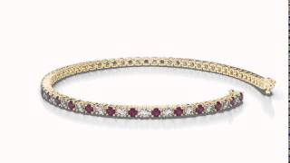Yellow Gold Diamond & Ruby Bracelet   YGold Diamond Ruby Bracelet 1007