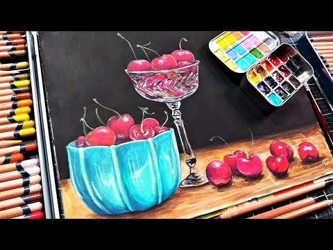 Fix it with Mix(ed) Media! Watercolor, Colored pencil and pan pastel  timelapse painting 