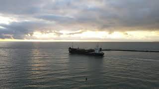 Ramsgate Harbour with ship leaving