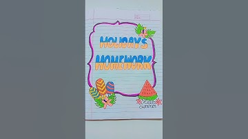 Holidays Homework easy Front page design 💡#school #coverpage #frontpage #shorts