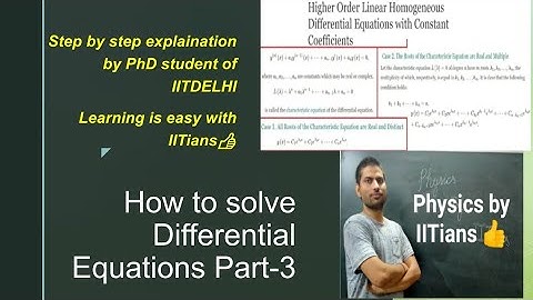 Differential equations of higher degree with constant coefficients for CSIR-NET, GATE TIFR exams
