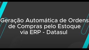How To | 2/4 Geração Automática Ordens Compras Estoque - #TOTVSBackofficeLinhaDATASUL