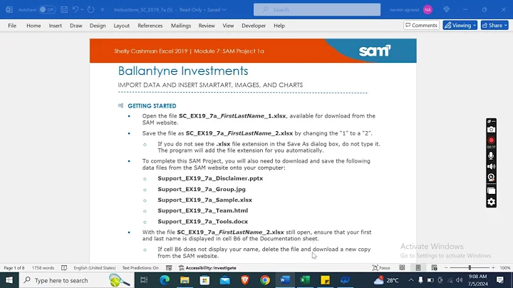 Shelly Cashman Excel 2019 | Module 7: SAM Project 1a | Ballantyne Investments #shellycashman