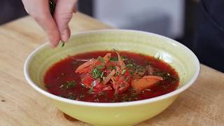 Vegetarian Borscht Recipe | Russian Beetroot Soup