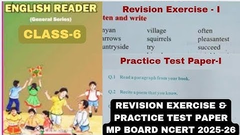 Class 6 / English / Revision Exercise-l & Practice Test Paper-I / MP Board / NCERT #english#revision