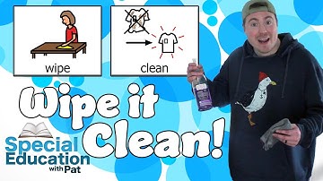 WIPE IT CLEAN! Educational Video for Students with Autism & Intellectual Disabilities (w/Boardmaker)