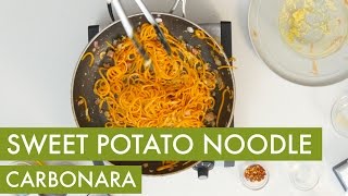 Spiralized Sweet Potato Carbonara I Gluten Free Spiralizer Recipe