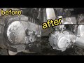 membersihkan kotoran di mesin motor