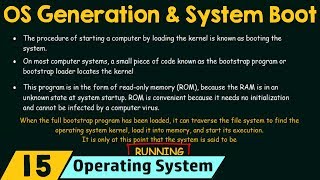 Operating System Generation and System Boot