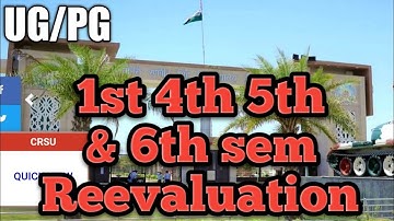 CRSU Reevaluation Results आगया है||CRSU ने जारी करा 1st 4th 5th & 6th sem ka Result