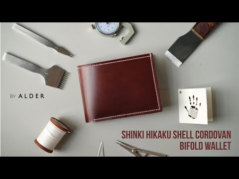 Making a Japanese Horsebutt Bifold Wallet - SHINKI HIKAKU Shell Cordovan [Leathercraft]