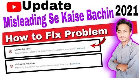 How To Solve Misleading Meta Data On Youtube/Solve Youtube Monetization Problem Misleading metaData
