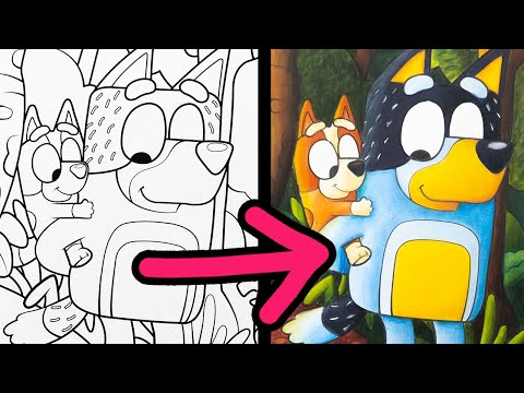 Childrens Colouring Book Challenge: Professional Artist Vs. Bluey Colouring Book