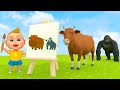 Draw animals and their food  animals come to life from the painting  boo kids cartoon