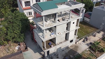 Nhà 4 tầng khung bê tông, lắp ghép bê tông nhẹ EPS. Hướng dẫn lắp ghép bê tông nhẹ EPS Kim Long