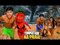 ESTEVÃO E MORANGUETE FORAM PEGOS POR UMA FORTE TEMPESTADE NA PRAIA!!😱😱🌊 *veio tsunami