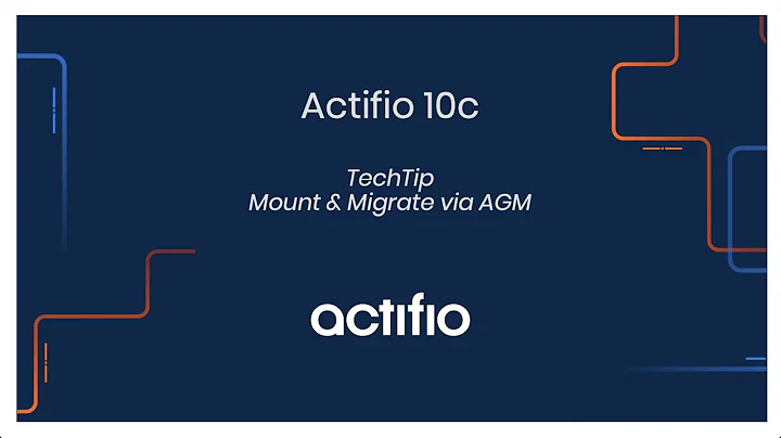 Actifio 10c TechTip highlighting our game changing Mount and Migrate feature.