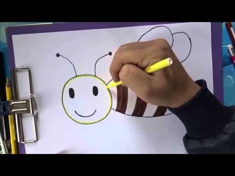 Lớp học vẽ cho bé | Dạy bé vẽ các loài động vật – Dạy bé vẽ con ong – How to draw a bee