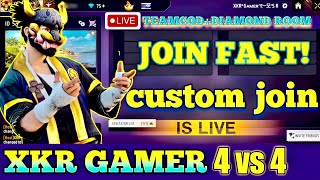 FREE FIRE CUSTOM LIVE 🔴 | CS 4v4 &amp; 6v6 | CS RANKED FEEL 😈 | FULL RUSH 🔥 | XKR Gamer