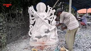 Durga Mata Murti Carving | Making of Mahishasura Mardini statue in white marble | महिषासुर मर्दिनी