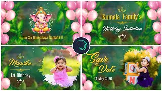 1st Birthday Invitation Video Editing in Alight Motion | Birthday Invitation Video Editing Tutorial