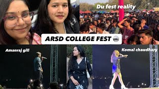 Amanraj Gill ❤️ & Komal Chaudhary Live Concert 🎤 | ARSD College DU Fest Vlog 🔥