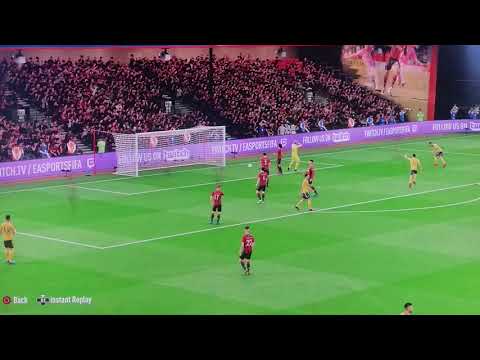 Off the bar and in then back out again..fifa 20 ps4 legendary