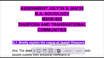 SOLVED🥳 MSOE-002😎 IGNOU ASSIGNMENT JULY’24 & JAN’25🤩Briefly explain the nature of Jewish Diaspora✅💯💫