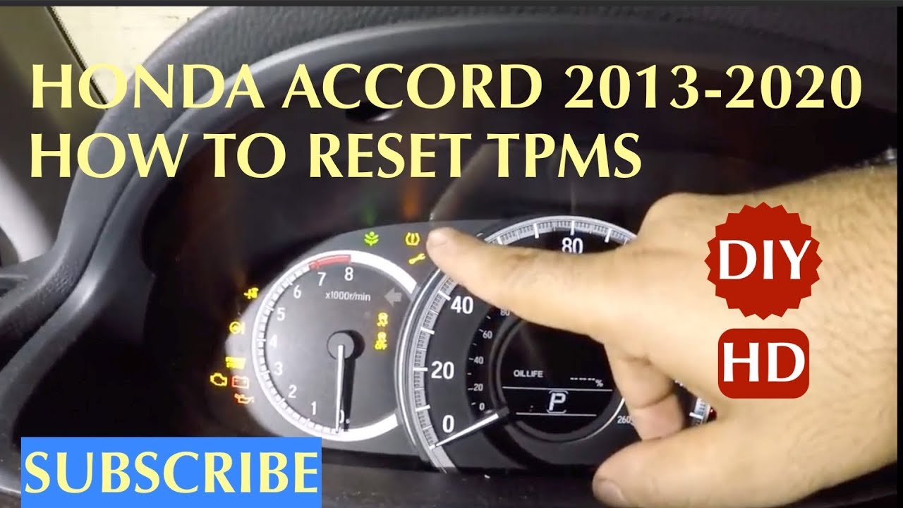 Honda Accord Tire pressure light reset 2017 Honda Accord - YouTube