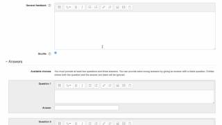 Moodle Quizzes - Matching Questions