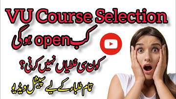 Vu Course Selection fall 2023 for all Semsters || Course Selection for BSSE #VuCourseSelection