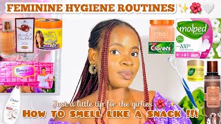 MY FEMININE HYGIENE ROUTINES PERIOD \& IN-DEPTH BODY CARE | Hair,Oral care +How To Smell Like A Snack