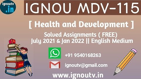 IGNOU MDV-115 Solved Assignment July 2021 & Jan 2022 [FREE] || IGNOU MADVS || IGNOU TV || IGNOU ||