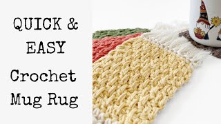 How to Crochet a Quick and Easy Mug Rug Coaster - The Brighton Free Crochet Pattern and Tutorial