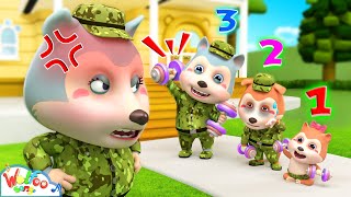 Mommy Be Angry! Five Little Soldiers Song - Imagine Kids Songs \& Nursery Rhymes | Wolfoo Kids Songs