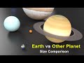 Planet earth vs other planets size comparison  solar system size comparison