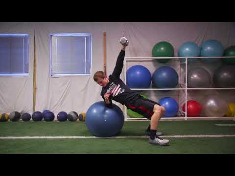 Single-Arm Stability Ball Chest Press with Rotation