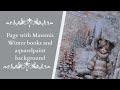 Winterpage with Maremis winterbooks and aquarelpaint.