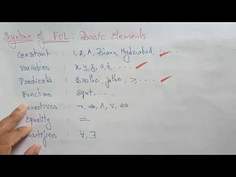 First Order Logic (FOL) | Artificial intelligence | Lec-28 | Bhanu Priya