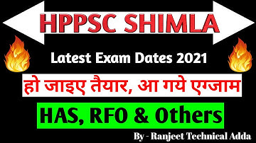 HPPSC Exam Schedule 2021 || HAS, RFO & All Other Exams Date Declared || HPPSC Latest Notification ||