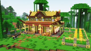 How to build Bamboo Barracks - Minecraft tutorial