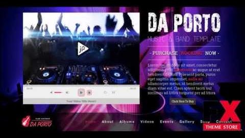 Preview Da Porto - One Page Music and Band MODX Template TFx