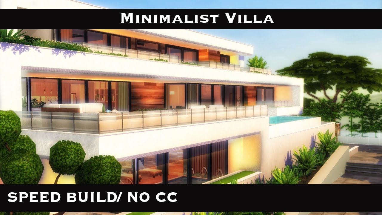 The Sims 4 : Minimalist Modern House | Speed Build | NO CC - YouTube