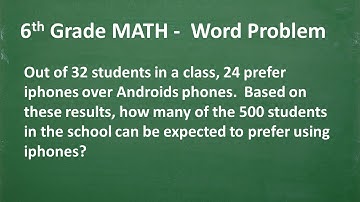 6th Grade Math WORD PROBLEM