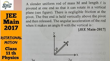 A slender uniform rod of mass M and length l is pivoted at one end so that it can rotate in a vertic
