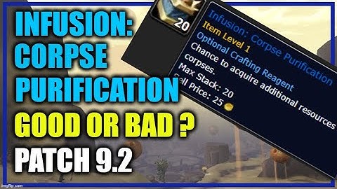 Patch 9.2: Infusion: Corpse Purification - Good or Bad? WoW Shadowlands GoldMaking