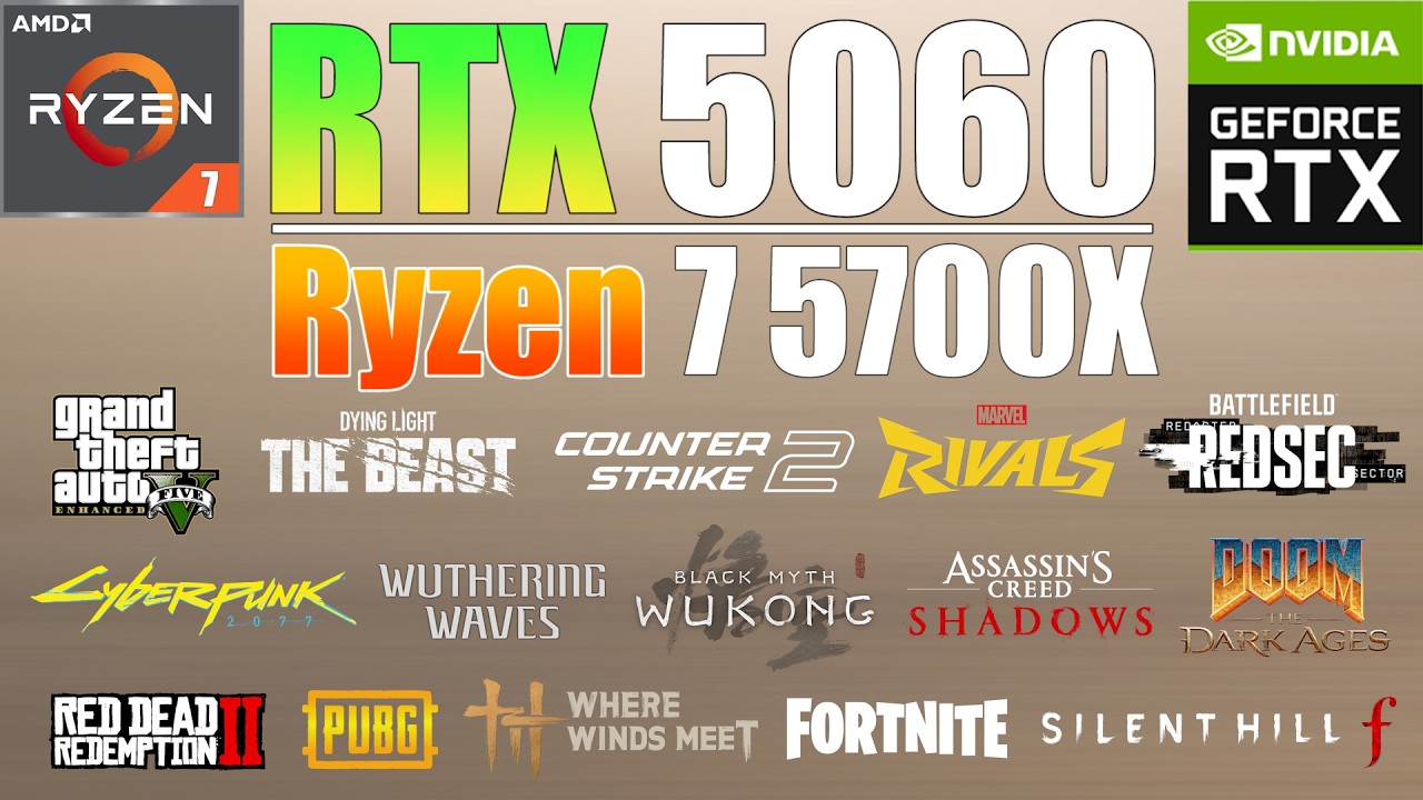 RTX 5060 Ryzen 7 5700X : New 15 Games Tested - Ryzen 7 5700X RTX 5060 Gaming Test